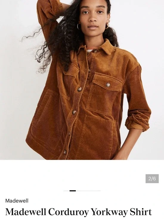 Madewell Corduroy Yorkway Shirt-Jacket in antique gold - Picture 3 of 7